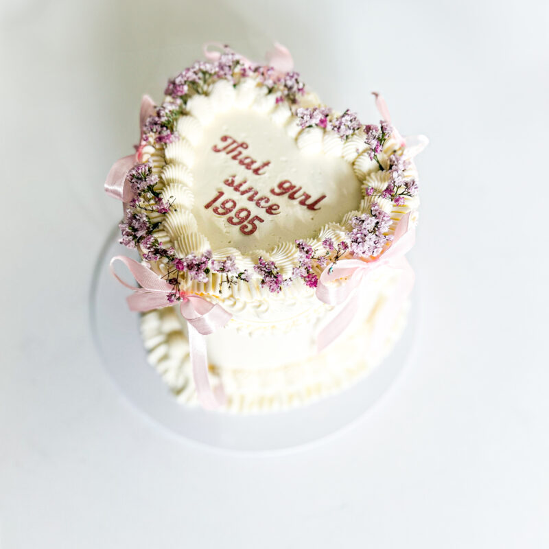 Hartvormige vintage stijl taart